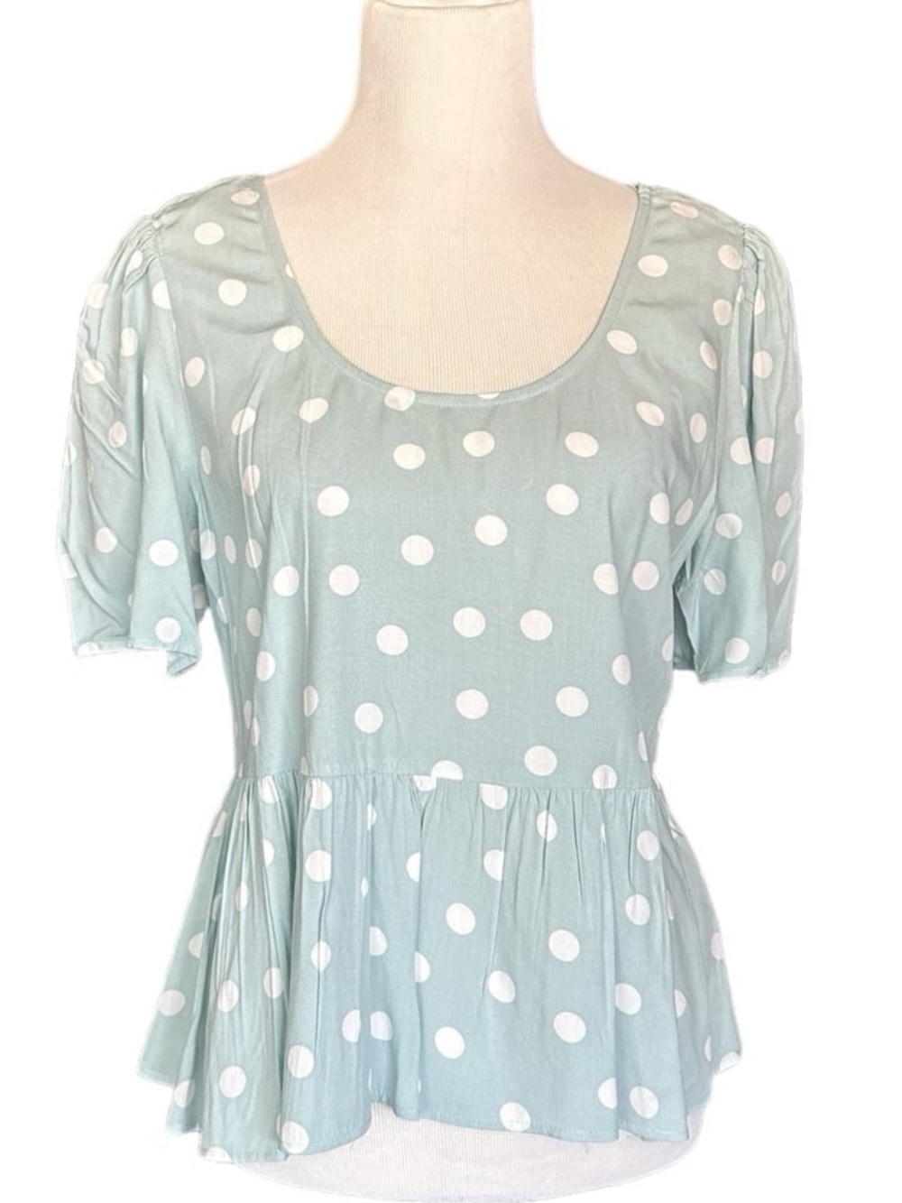 DR2 Polka Dot Peplum Blouse